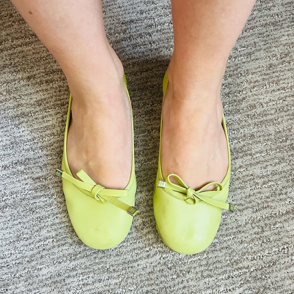 Vintage green Chanel ballet flats